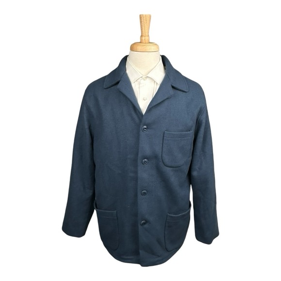 Levis Made & Crafted Blue Wool Blend Mens Peacoat Size Medium